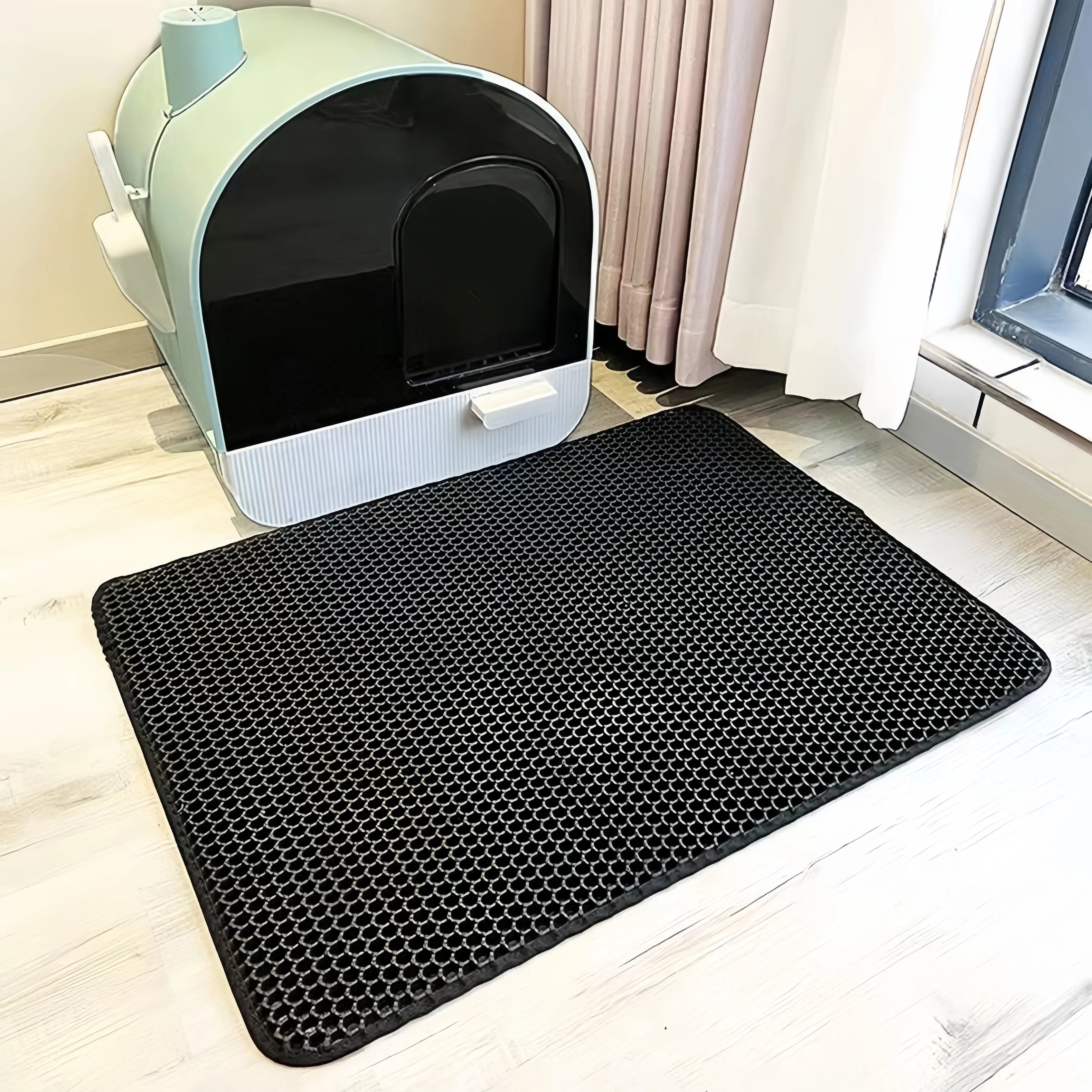 Large Waterproof Double Layer Cat Litter Mat - Premium EVA Pet Toilet Mat for Litter Boxes