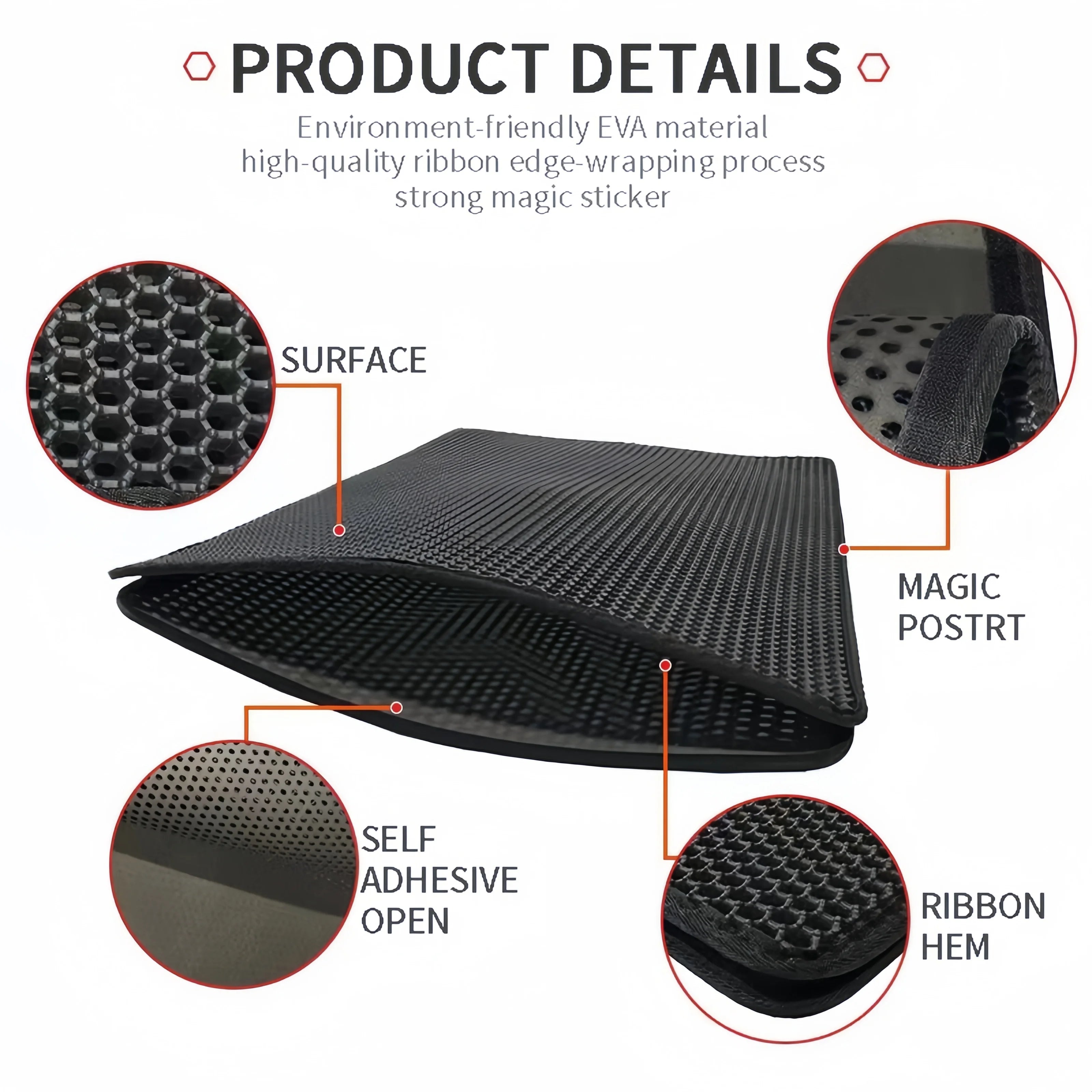 Large Waterproof Double Layer Cat Litter Mat - Premium EVA Pet Toilet Mat for Litter Boxes