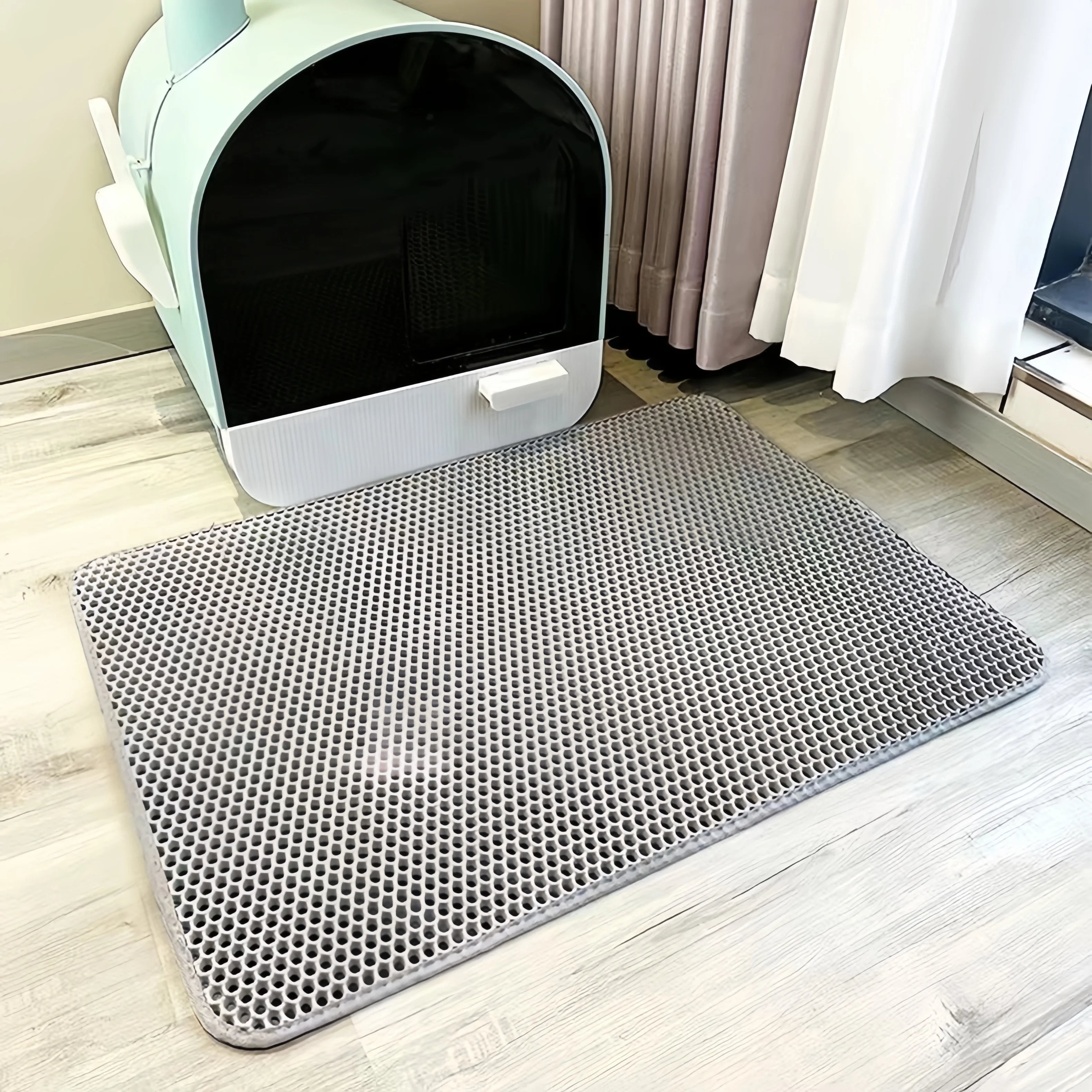 Large Waterproof Double Layer Cat Litter Mat - Premium EVA Pet Toilet Mat for Litter Boxes