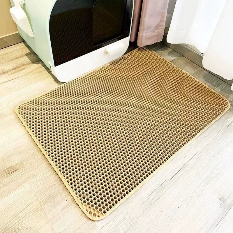 Large Waterproof Double Layer Cat Litter Mat - Premium EVA Pet Toilet Mat for Litter Boxes